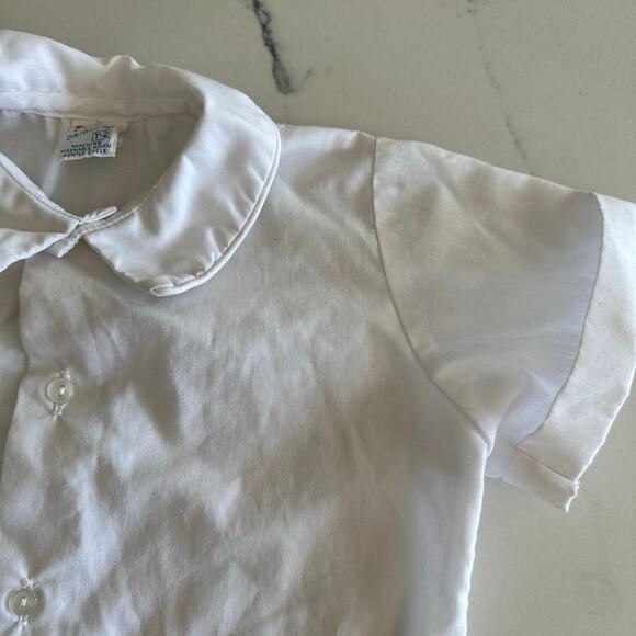 Imp Original Vintage White Short Sleeve Button Down Shirt - Size 2 - Picture 2 of 3